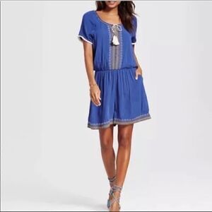 Spenser Jeremy NWOT blue embroidered romper size 6